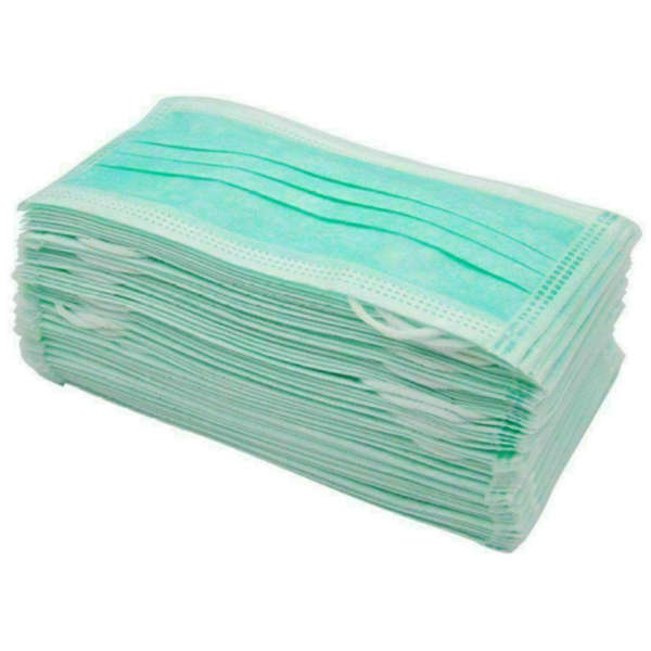 Face Mask - Teens &amp; Adults 3Ply Disposable Mask - Light Green (Pack of 50)