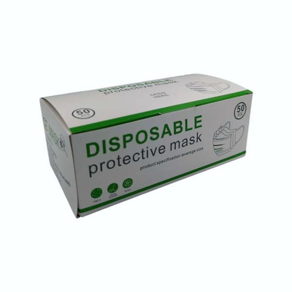 Face Mask - Teens &amp; Adults 3Ply Disposable Mask - Light Green (Pack of 50)