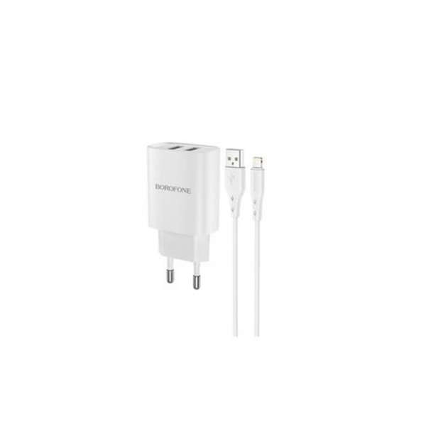Borofone Dual Port Quick Charging Set For Lightning - BN2