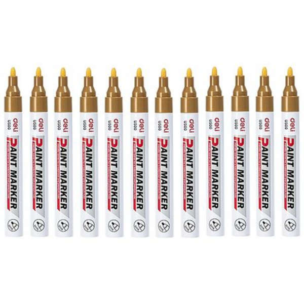 Deli Gold Paint Marker - Set Of 12 - U500-GD