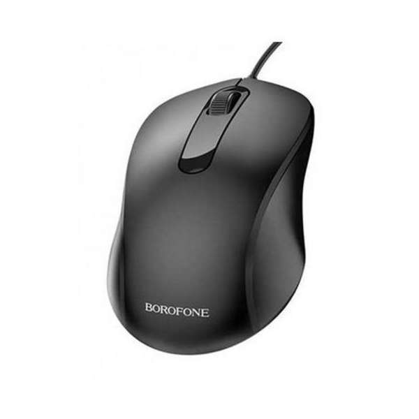Borofone Sensitive Business Wired Mouse With MXM Keyring Flashlight - BG4