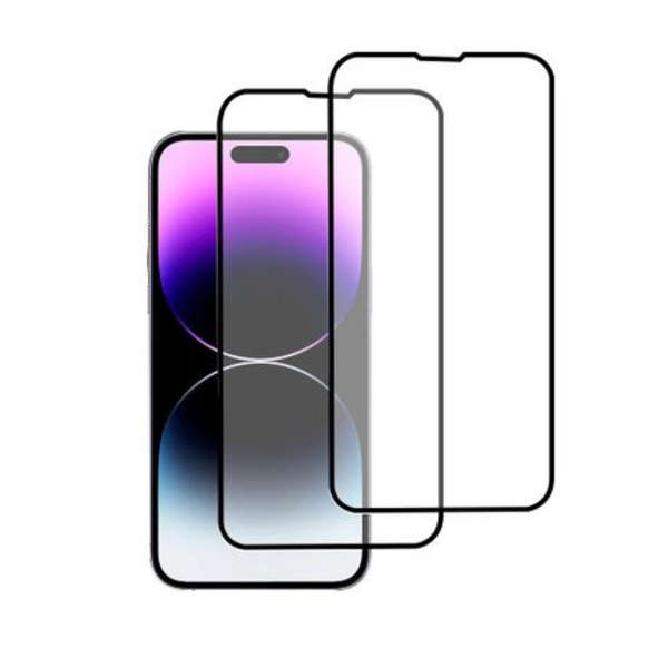 2 Pack - MXM 9D Tempered Glass 9H Screen Protector - iPhone 14 Pro - Black