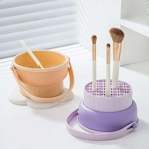 MXM Silicone Makeup Brush and Sponge Cleaning Pad - Peach