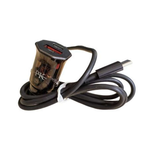 PK 30W Car Charger With Type-C To Type-C Cable - PK24