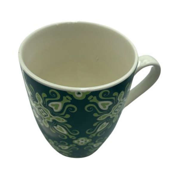 MXM Ceramic Coffee Mug With Green Flower Design Print &amp; MXM Torch - 2 Pack