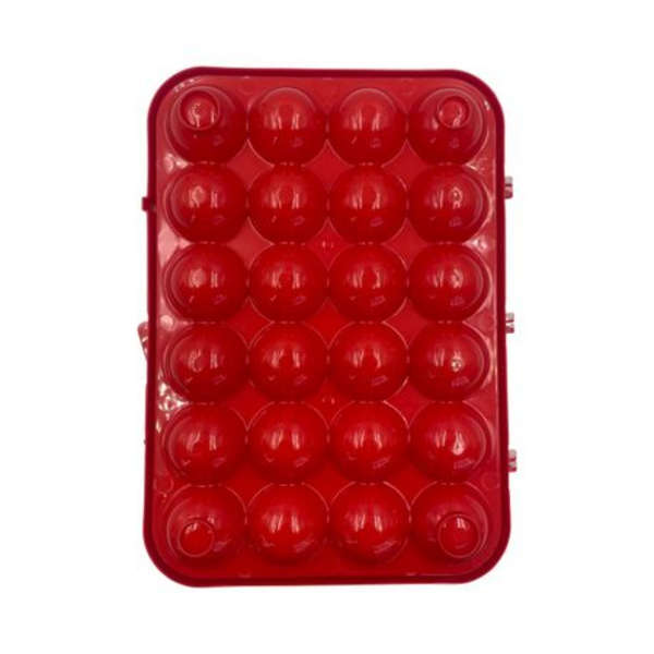 MXM - 24 Egg Storage Container Stackable Stackable with Flip Top Lid - Red