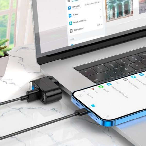 Borofone Three-Port USB Adapter - DH3
