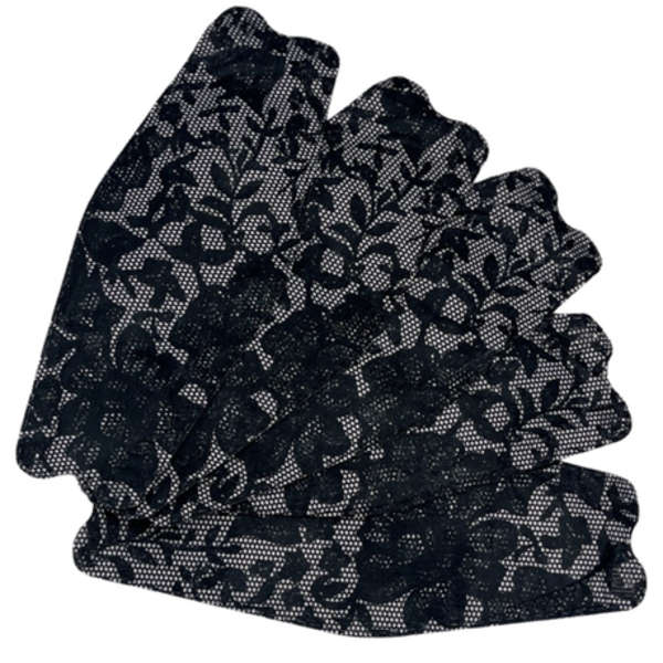 KF94 Fish Type Disposable Protective Masks - Lace - Black &amp; White - 10's