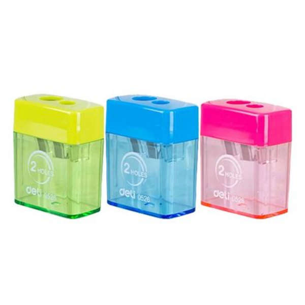 Deli 2 Hole Shaperner With Cannister - 0526 - Pink
