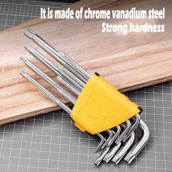 Deli 9-Piece Long Type Medium Hole Flower-Shaped Hex Keys - DL-3091