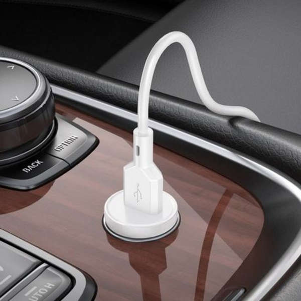 Borofone 18W Fast Charging Single USB Port In-Car Charger - BZ18 - White