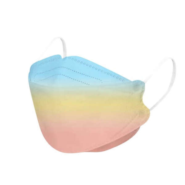 KF94 Fish Type Disposable Protective Masks - Rainbow - 10's