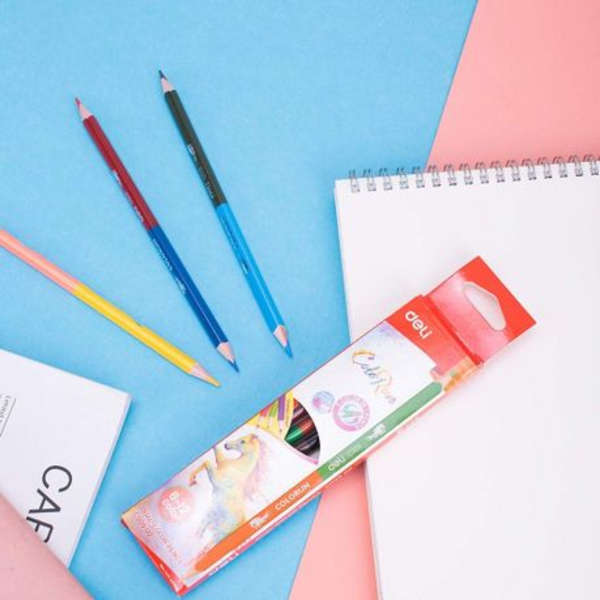 Deli 6 Pack Dual Sided Color Pencils - C00500