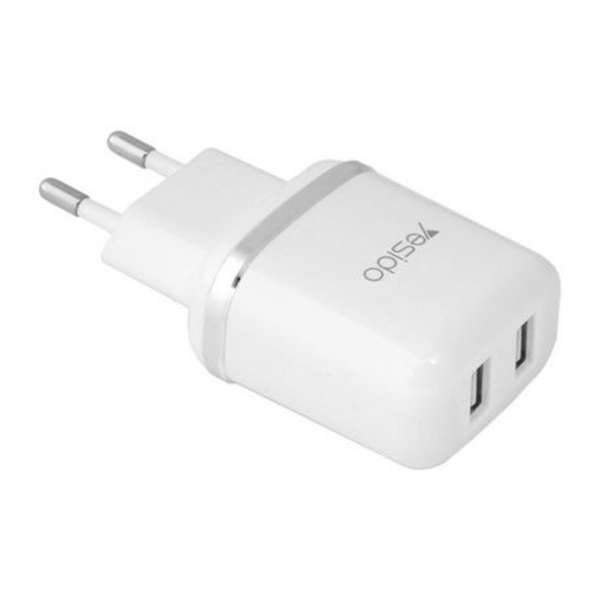 Yesido Dual USB Charger With Lightning Cable - YC26