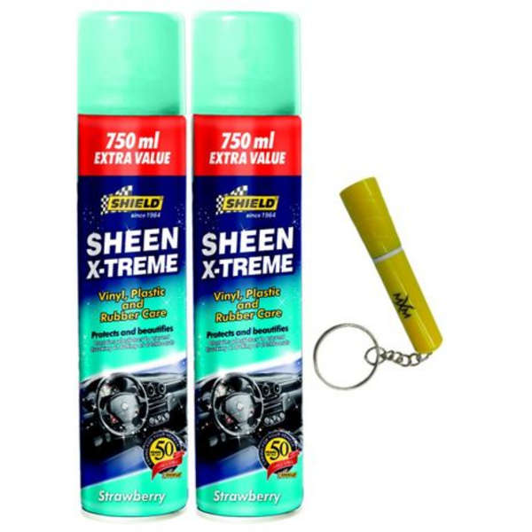 Shield 750ml Sheen Xtreme &amp; MXM Torch Keyring - Strawberry - 2 Pack