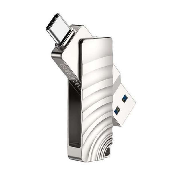 Borofone 64GB 2-in1 USB3.0 and USB-C Metal High Speed Flash Drive - BUD3