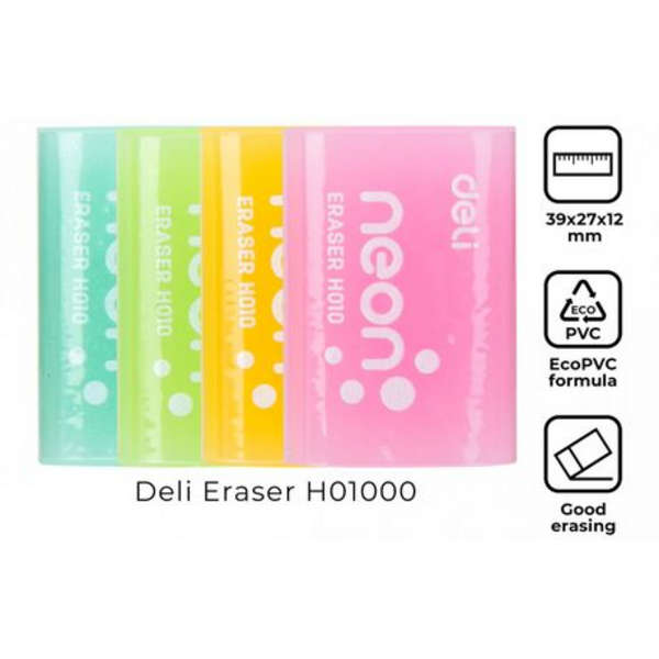 Deli Neon Single Piece Eraser - H01000 - Green