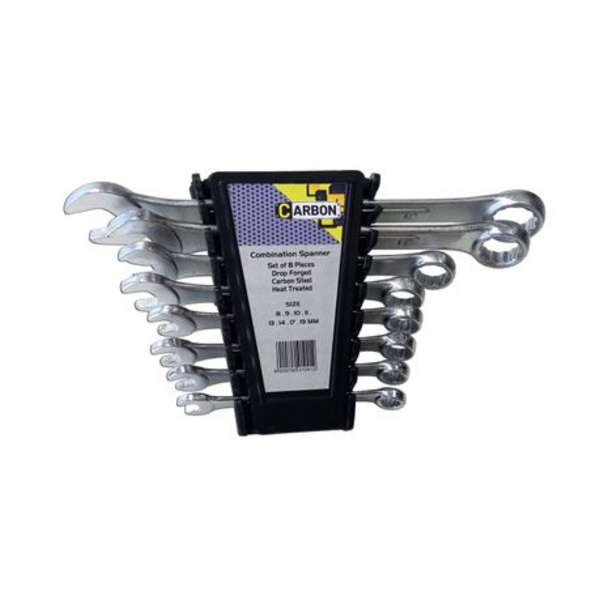 Carbon 8 Piece 8-19mm Forge Wrench Set - 8 -PCW