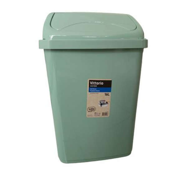 Hobby Life Vittorio 16L Stylish Swinging Top Lid Dustbin - Green - 011404