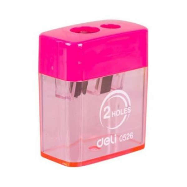 Deli 2 Hole Shaperner With Cannister - 0526 - Pink