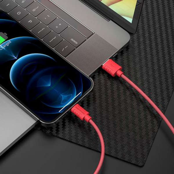 Borofone Fast Charging Data Cable For Lightning - BX52 - Red