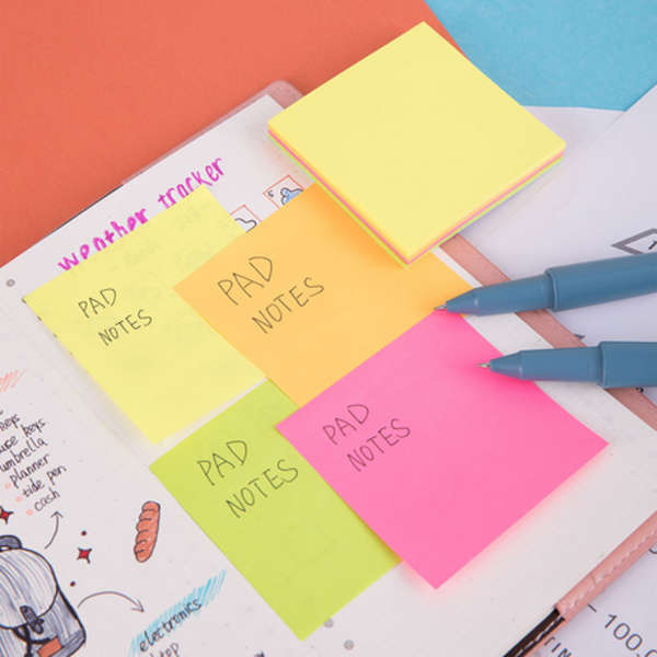Deli Stick Up Ultra Bright Neon 25 x 4 Sheets Colours Sticky Notes - A02602