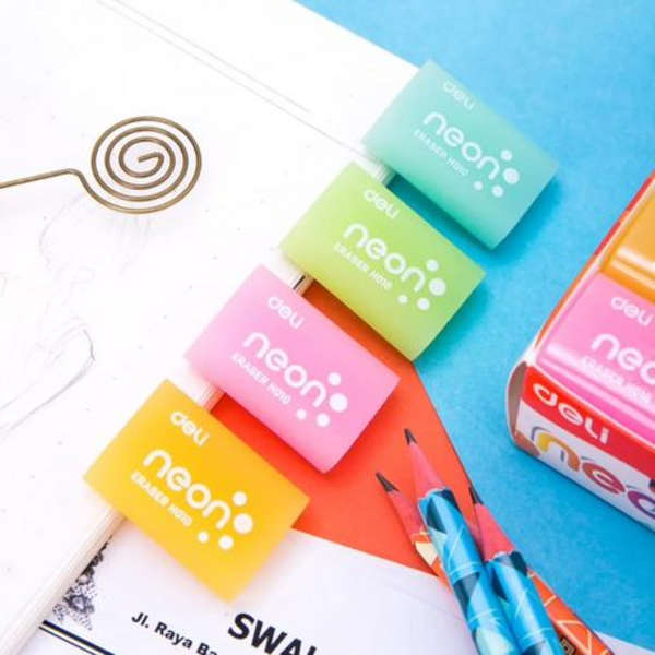 Deli Neon Single Piece Eraser - H01000 - Orange