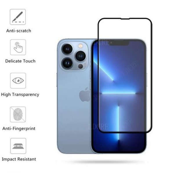 2 Pack - MXM 9D Tempered Glass 9H Screen Protector - iPhone 14 Pro - Black