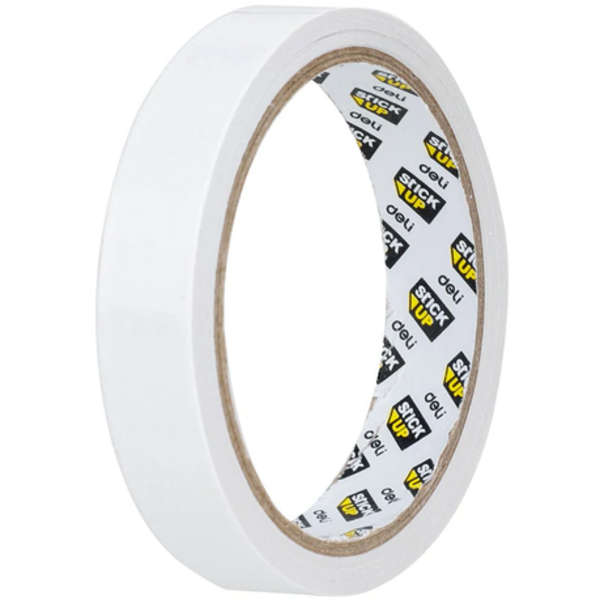 Deli Stick Up 80um x 18mmx9.14m White Double-Sided Tape - 30406