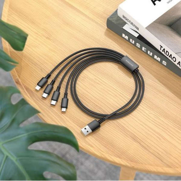 Borofone 4-In-1 Micro+Lightning+2 x Type-C Fast Charging Cable - BX72
