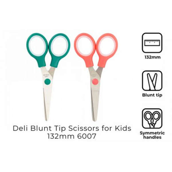 Deli 132mm Blunt Tip Scissor - 6007 - Blue