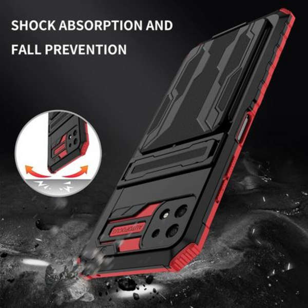 MXM Armour Case With Card Holder &amp; Detachable Kickstand - Galaxy A22 4G - Red