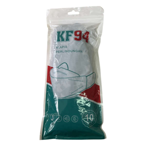 KF94 Fish Type Disposable Protective Masks - Lace - Black &amp; White - 10's