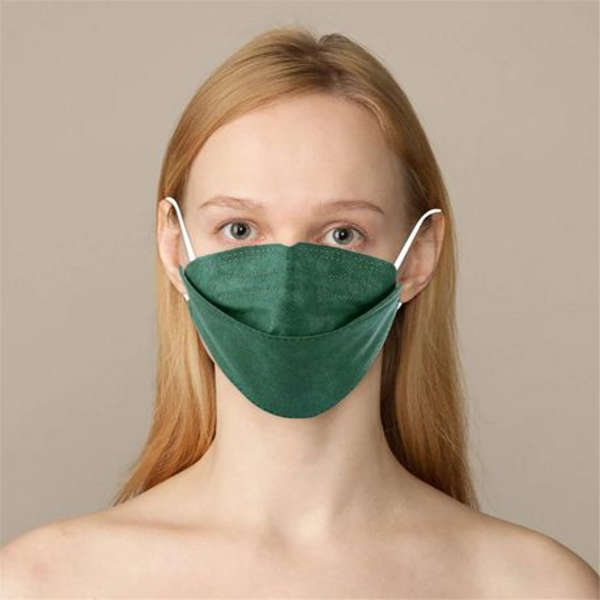 KF94 Fish Type Full Seal Disposable Protective Masks - Dark Green - 20's