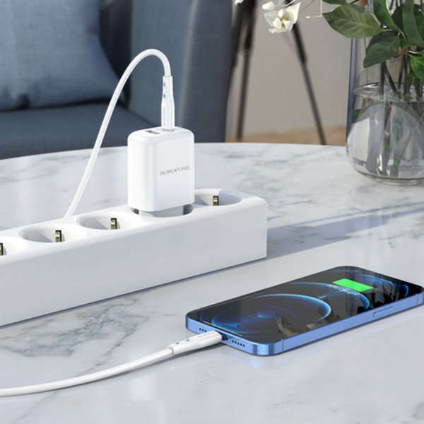 Borofone PD 20W Dual Port USB &amp; Type-C EU Fast Charging Adapter - BN4