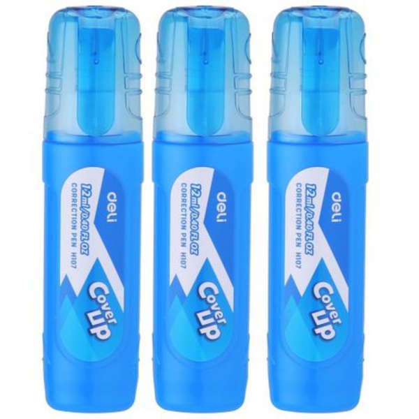 Deli 12ml Correction Pen - 3 Pack - H10790