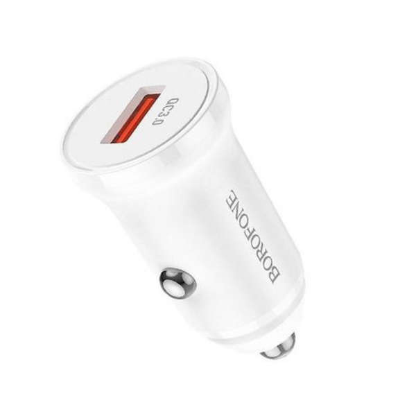 Borofone 18W Fast Charging Single USB Port In-Car Charger - BZ18 - White