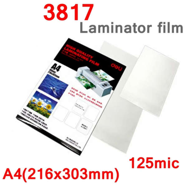 Deli A4 100 Pieces Laminating Film Pocket Pouches - 3817