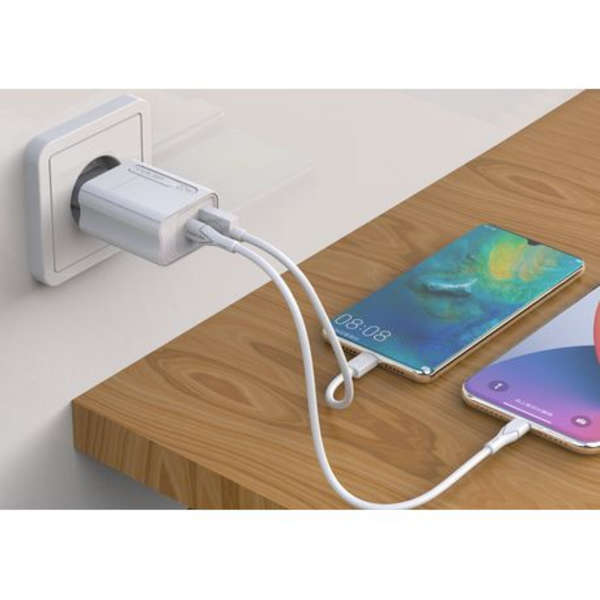 Kingleen PD20W Dual Port Wall Adapter And Lightning Cable - E30