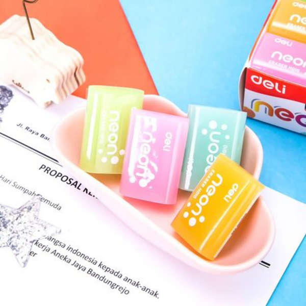Deli Neon Single Piece Eraser - H01000 - Orange