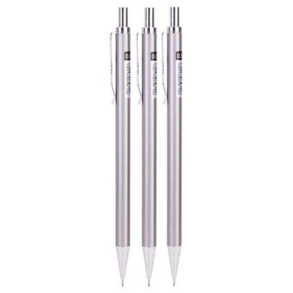 Deli 0.5mm Mechanical Clutch Pencil - 3 Pack - 6490 - Silver
