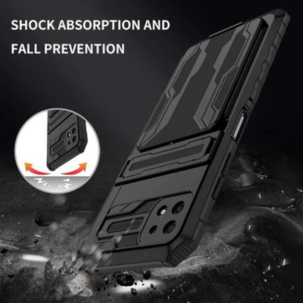MXM Armour Card Holder &amp; Detachable Kickstand Case for Samsung A22 4G - Black
