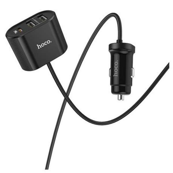 Hoco 3 USB With Type-C Output Car Charger - 48W - Z35