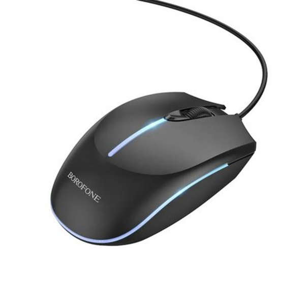 Borofone LED Backlit Gaming Wired Mouse With MXM Keyring Flashlight - BG10