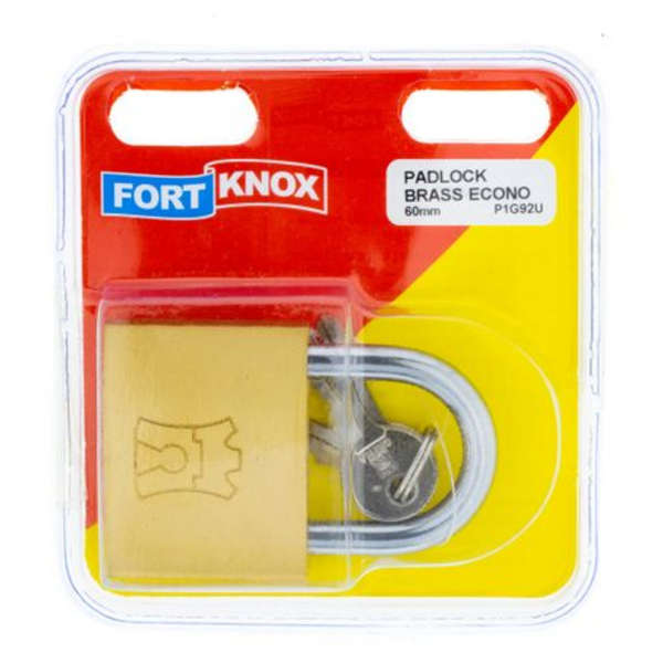 FORT KNOX Padlock Econo Brass 60mm Q:1 P1G92