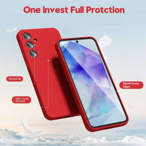 MXM Liquid Silicone Protective Camera Cut-Out Case for Samsung Galaxy A15 - Red