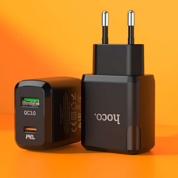 Hoco Dual Port PD 20W EU Fast Charging Adapter - N5