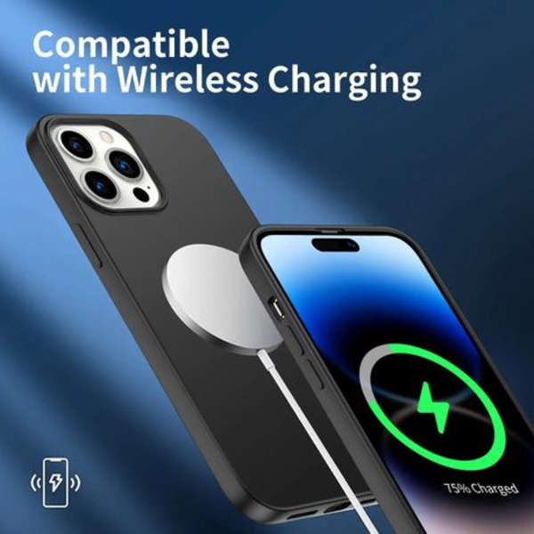 MXM Liquid Silicone Minimalist Case for iPhone 14 Pro Max - Black