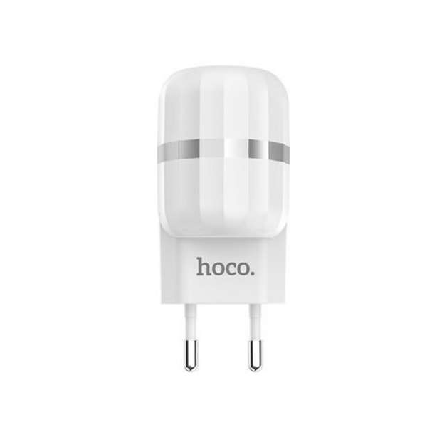 Hoco Fast Charge 2.4a 2 Port USB Charger Set With Type-C Cable - C41A White