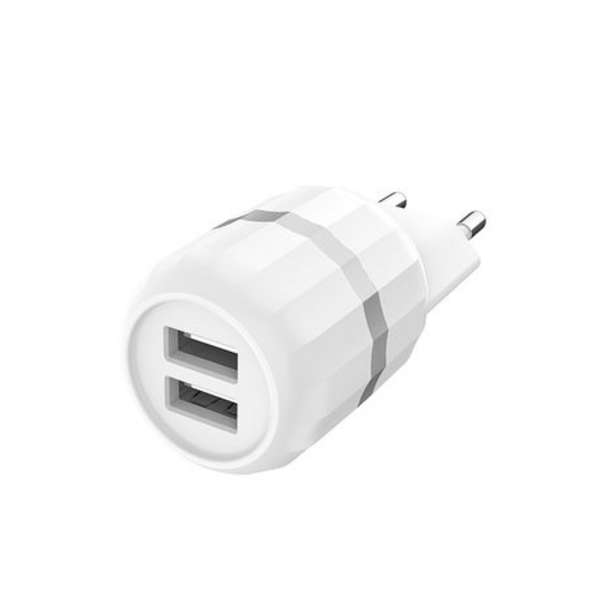 Hoco Fast Charge 2.4a 2 Port USB Charger Set With Type-C Cable - C41A White